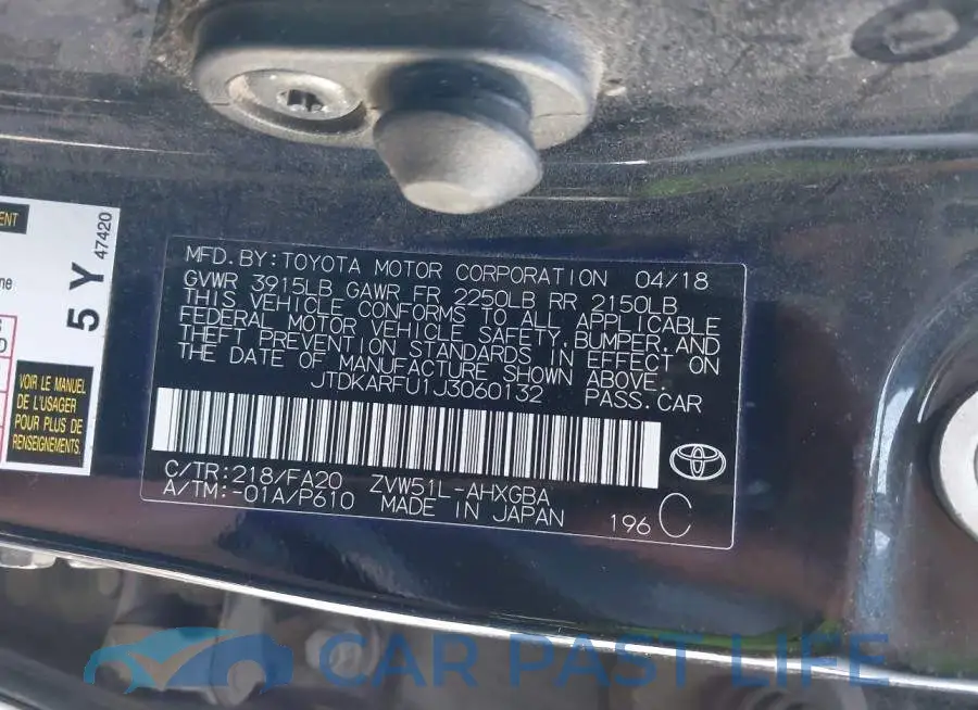 JTDKARFU1J3060132# 9