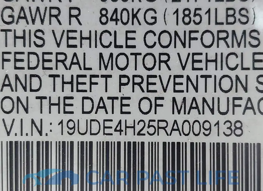 19UDE4H25RA009138# 9