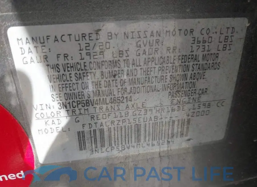 3N1CP5BV4ML465214# 9