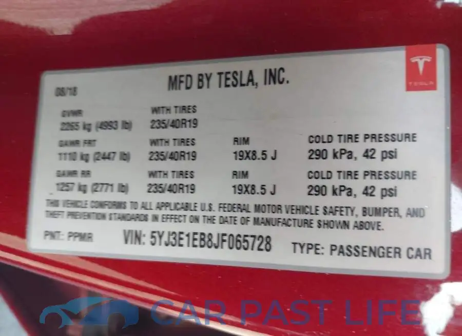 5YJ3E1EB8JF065728# 9