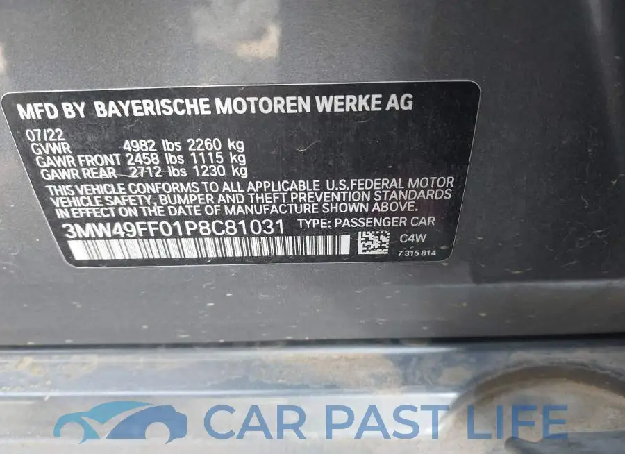 3MW49FF01P8C81031# 9