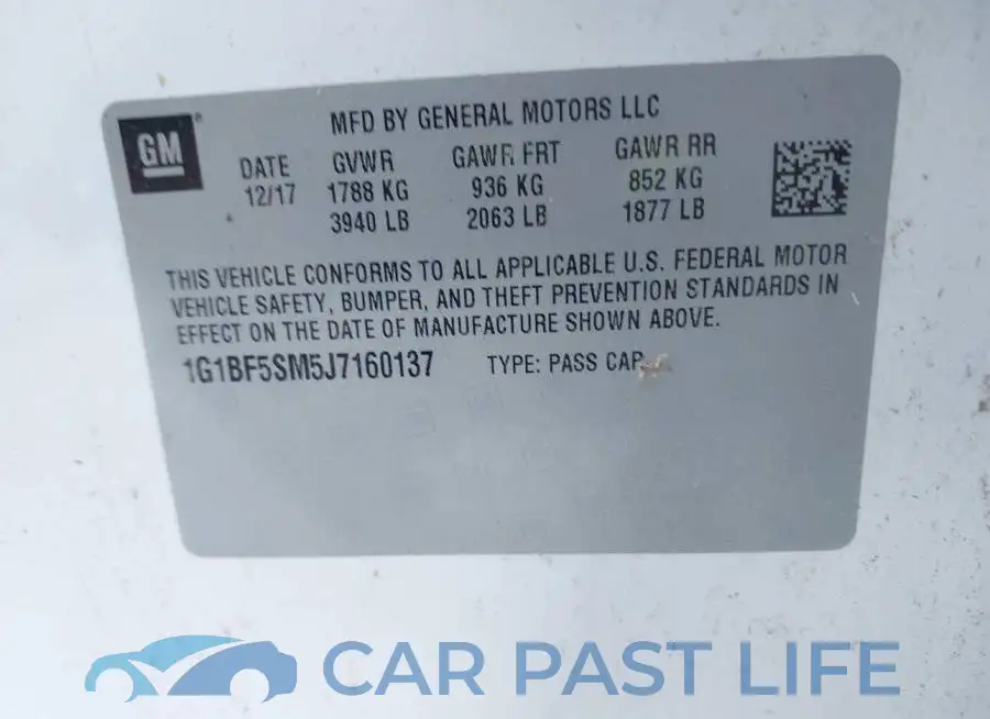 1G1BF5SM5J7160137# 9