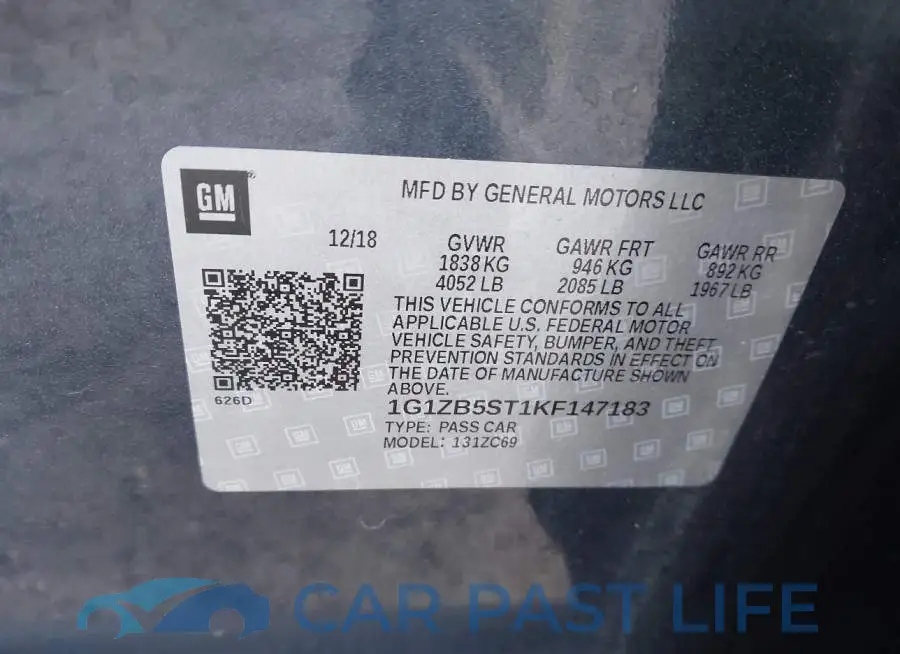 1G1ZB5ST1KF147183# 9