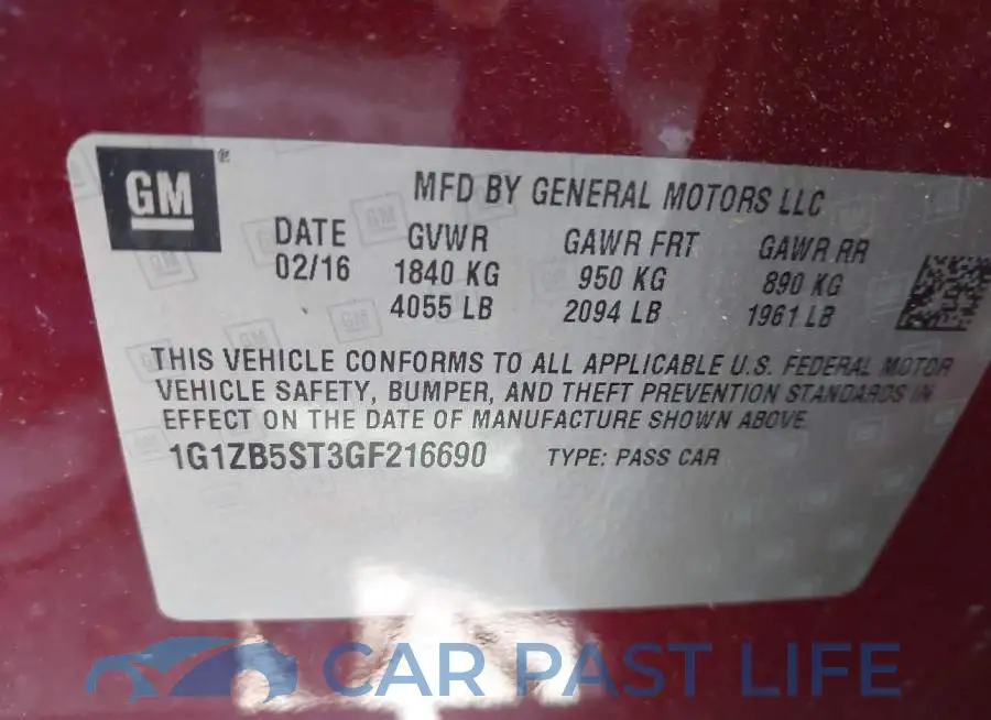 1G1ZB5ST3GF216690# 9