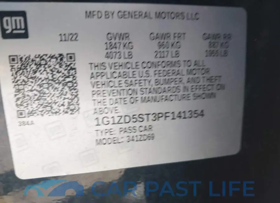 1G1ZD5ST3PF141354# 9