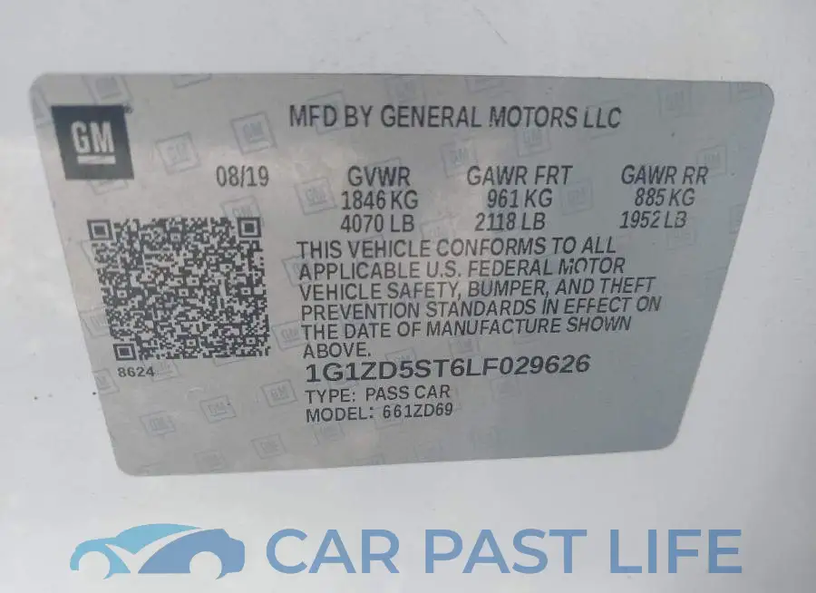 1G1ZD5ST6LF029626# 9