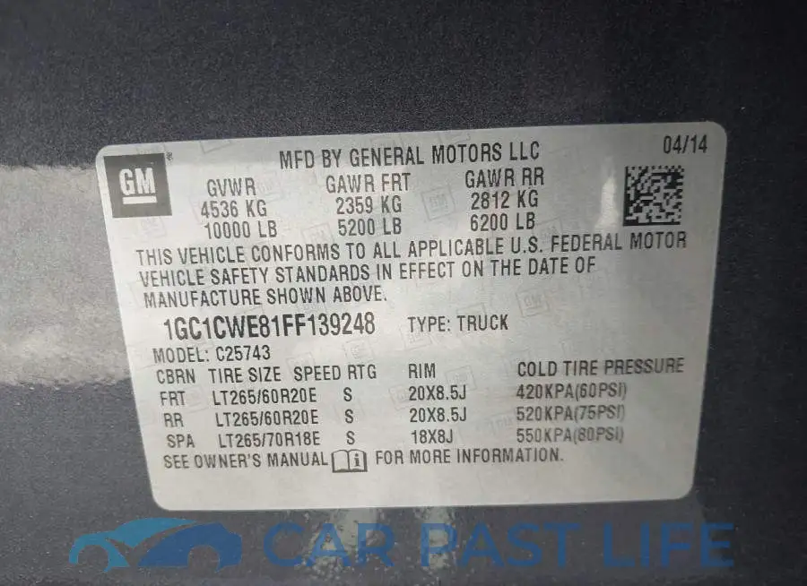 1GC1CWE81FF139248# 9