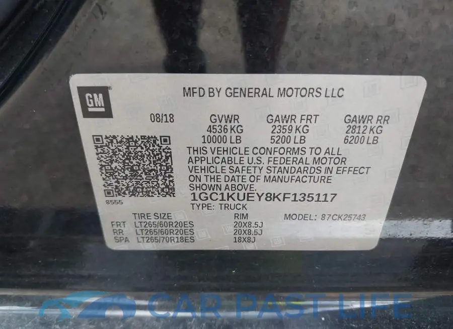 1GC1KUEY8KF135117# 9