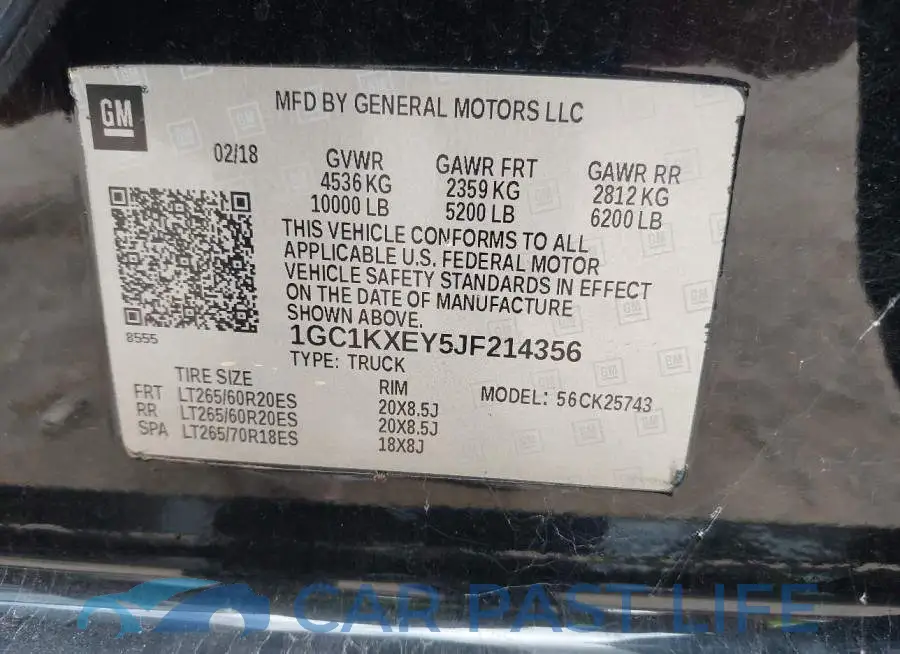 1GC1KXEY5JF214356# 9