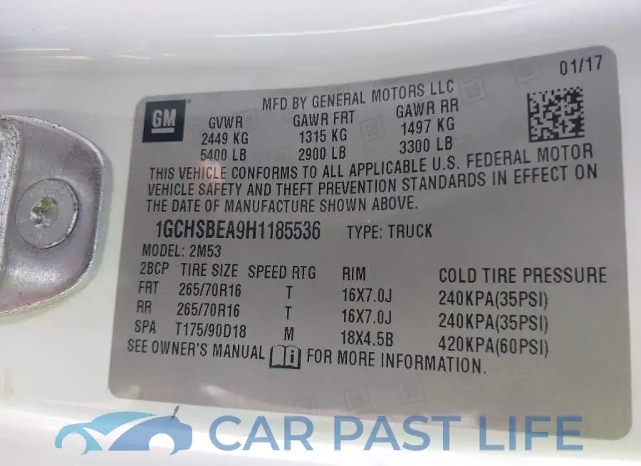 1GCHSBEA9H1185536# 9
