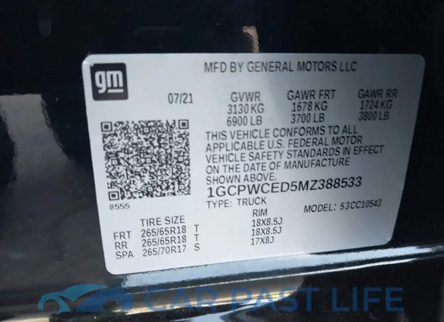 1GCPWCED5MZ388533# 9