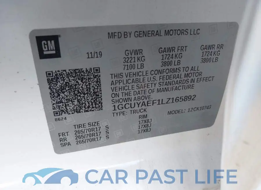 1GCUYAEF1LZ165892# 9