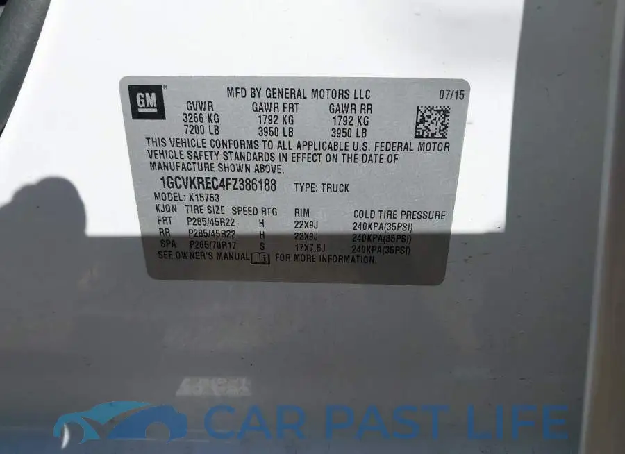 1GCVKREC4FZ386188# 9