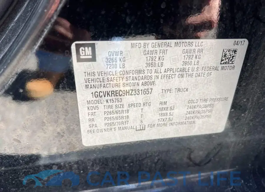 1GCVKREC9HZ331657# 9