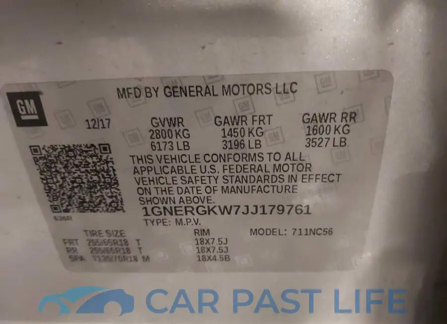 1GNERGKW7JJ179761# 9