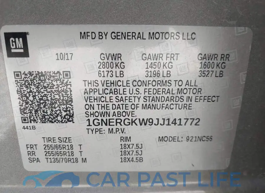 1GNERGKW9JJ141772# 9