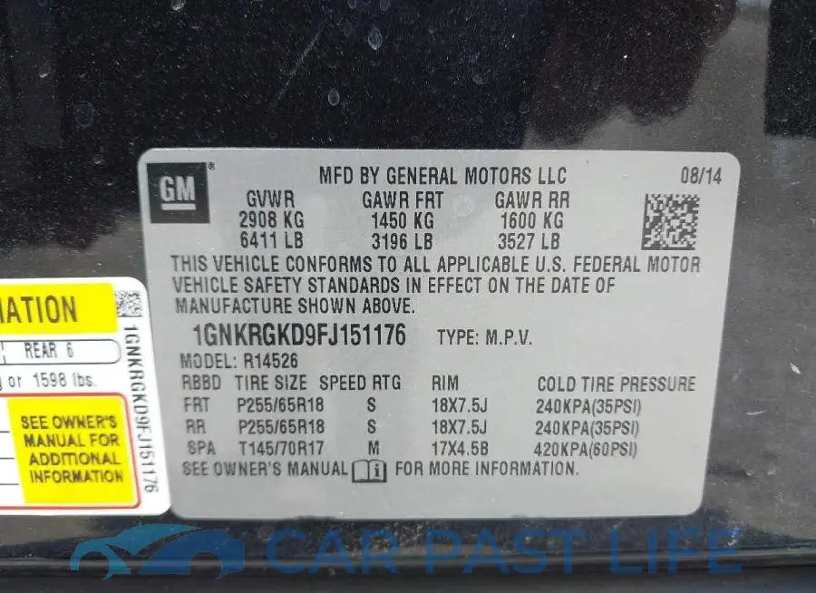 1GNKRGKD9FJ151176# 9