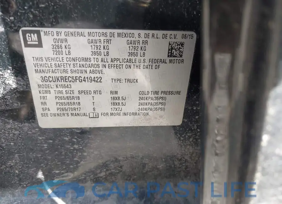 3GCUKREC5FG419422# 9