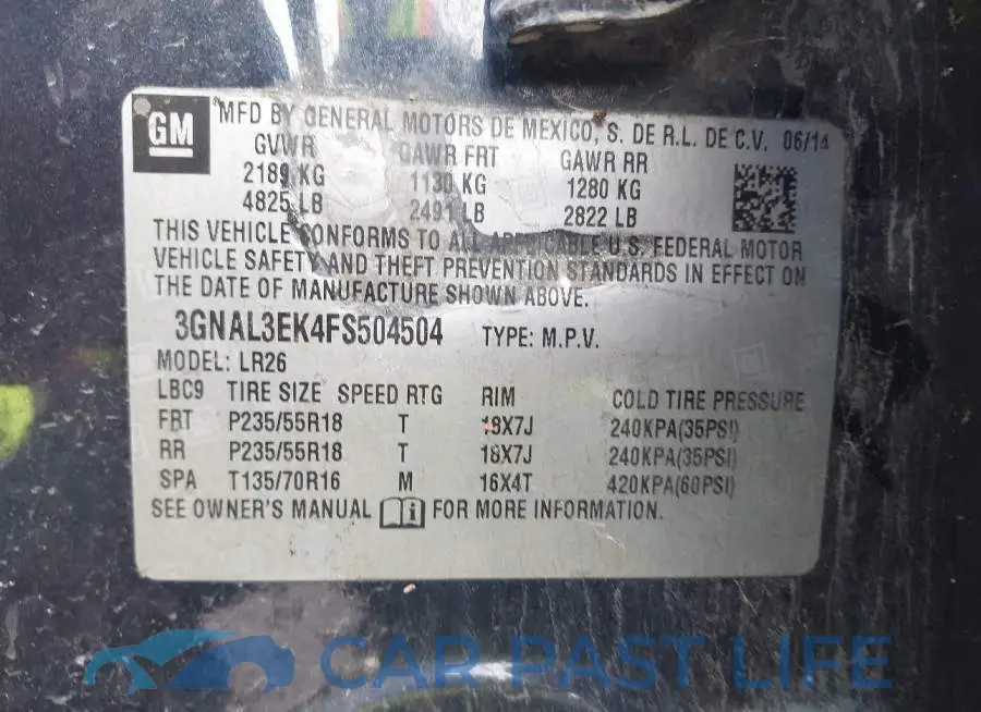 3GNAL3EK4FS504504# 9