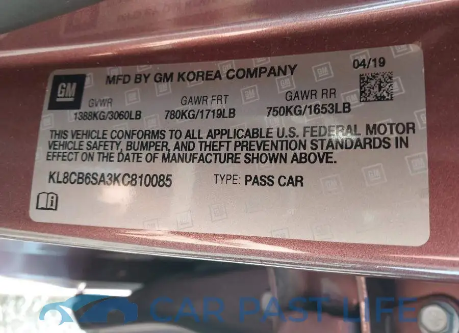 KL8CB6SA3KC810085# 9