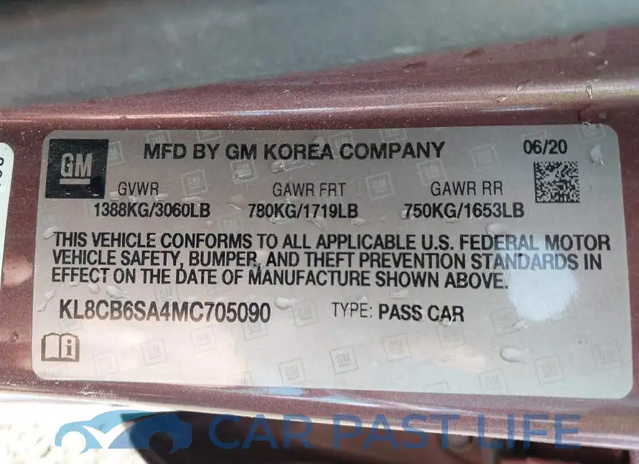 KL8CB6SA4MC705090# 9