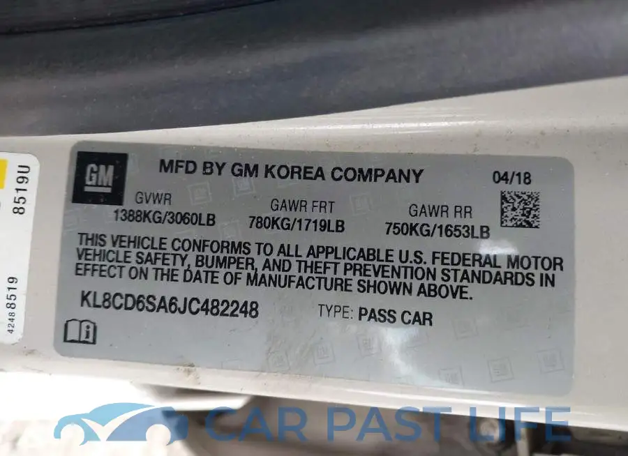 KL8CD6SA6JC482248# 9