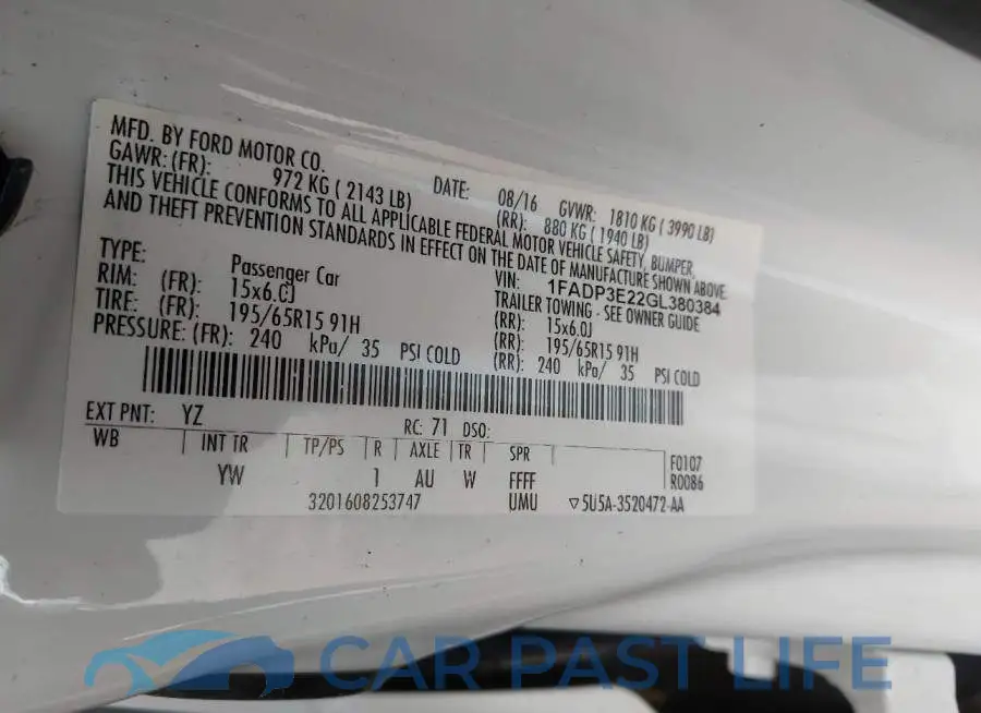 1FADP3E22GL380384# 9