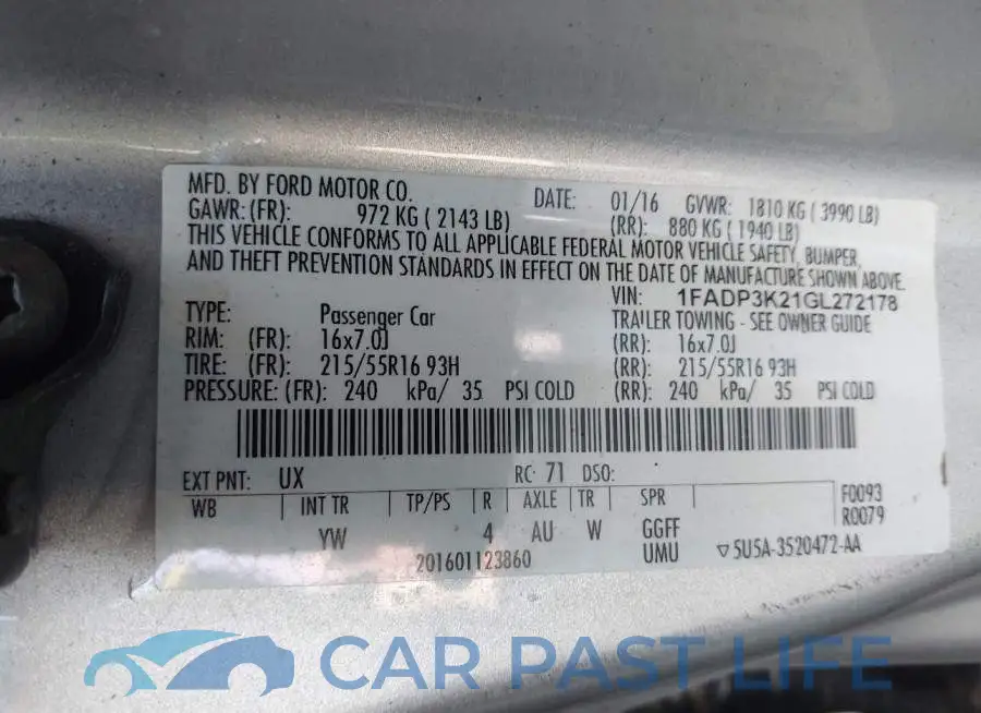1FADP3K21GL272178# 9