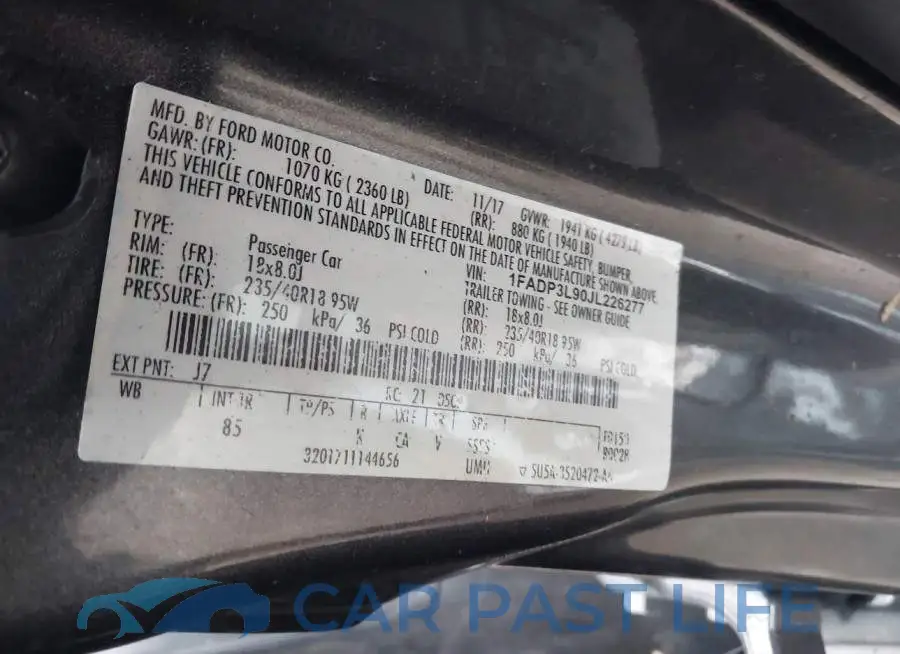 1FADP3L90JL226277# 9