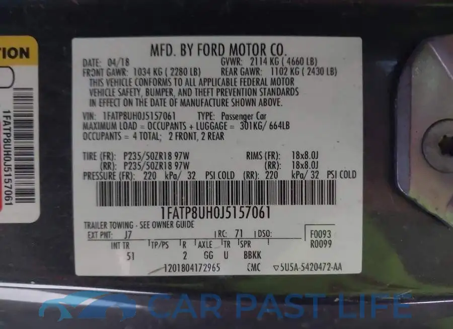 1FATP8UH0J5157061# 9