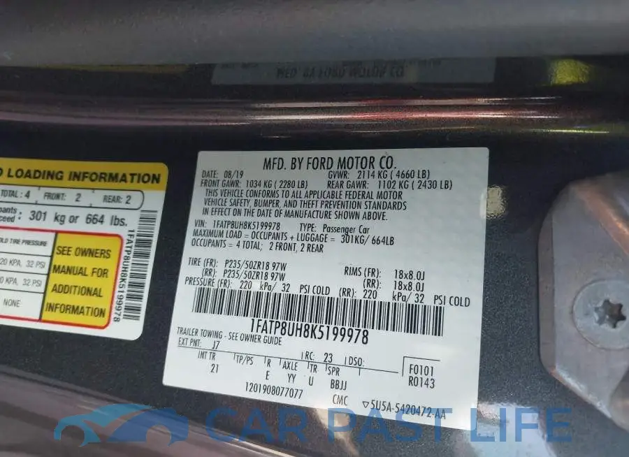 1FATP8UH8K5199978# 9