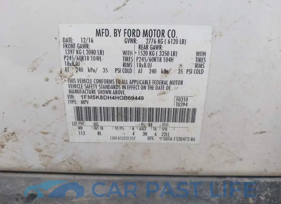 1FM5K8DH4HGB69449# 9