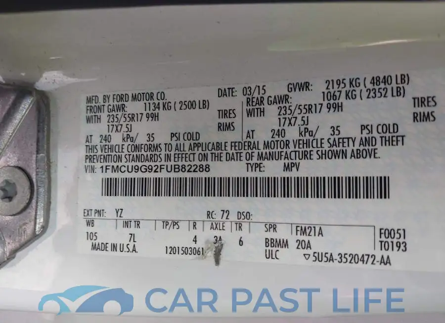 1FMCU9G92FUB82288# 9