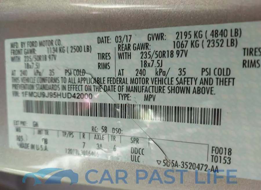1FMCU9J95HUD42000# 9