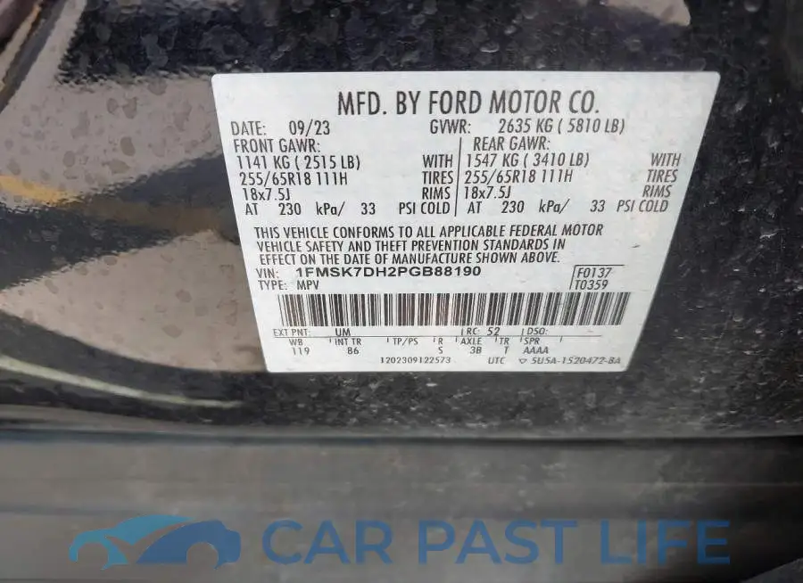 1FMSK7DH2PGB88190# 9