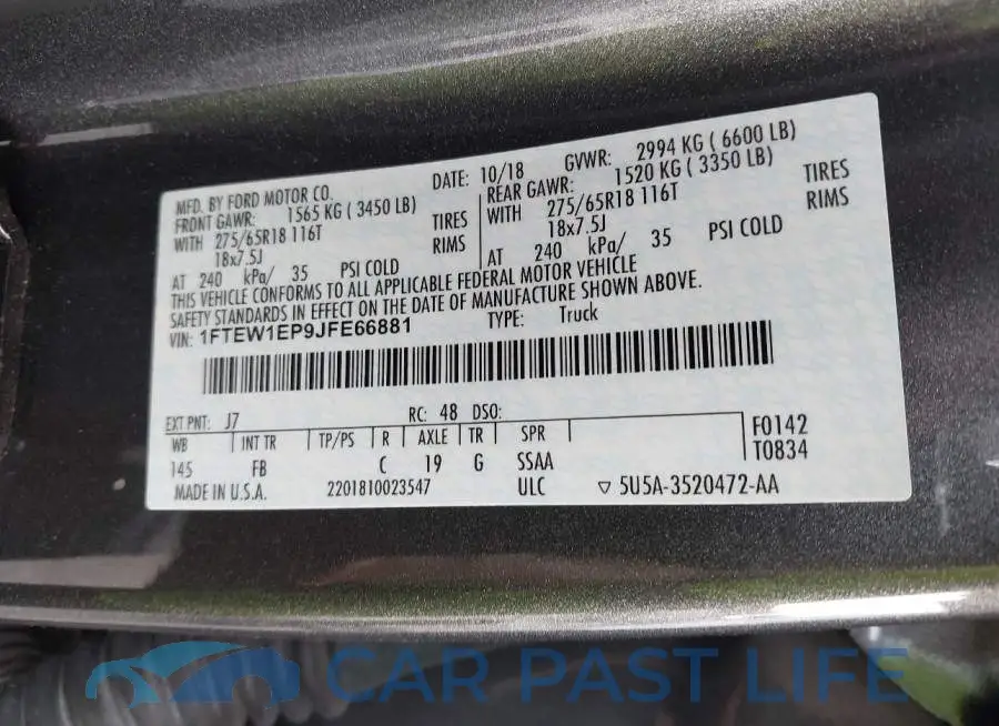 1FTEW1EP9JFE66881# 9