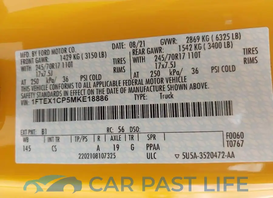 1FTEX1CP5MKE18886# 9