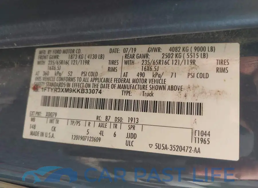 1FTYR3XM9KKB33074# 9