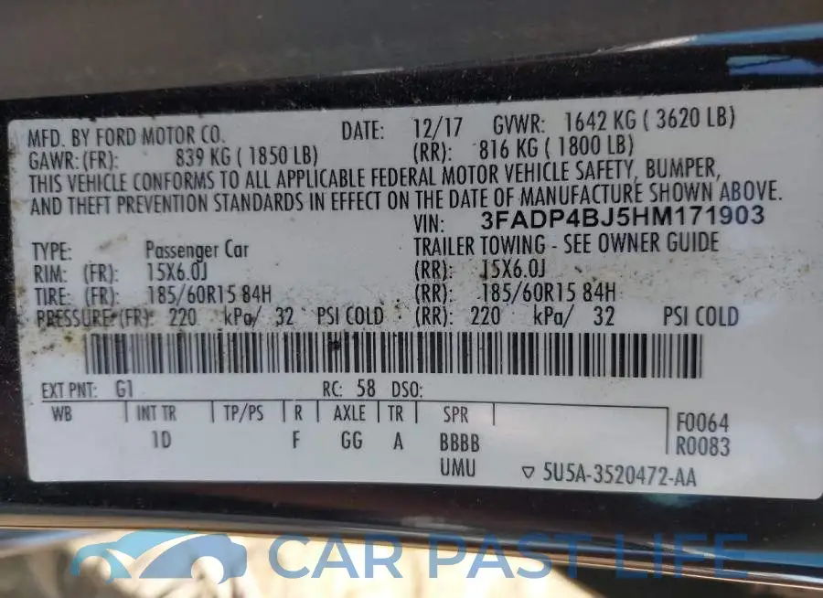 3FADP4BJ5HM171903# 9