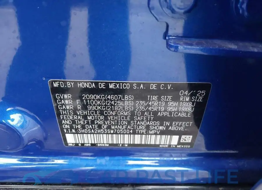 3HDSA2H53SM705004# 9