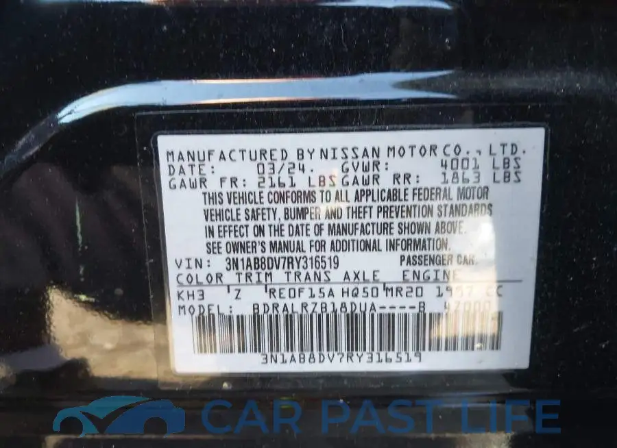3N1AB8DV7RY316519# 9