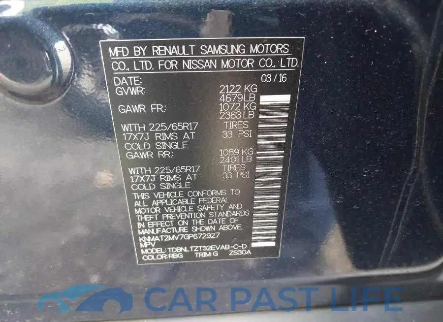 KNMAT2MV7GP672927# 9