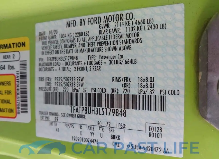 1FATP8UH3L5179848# 9