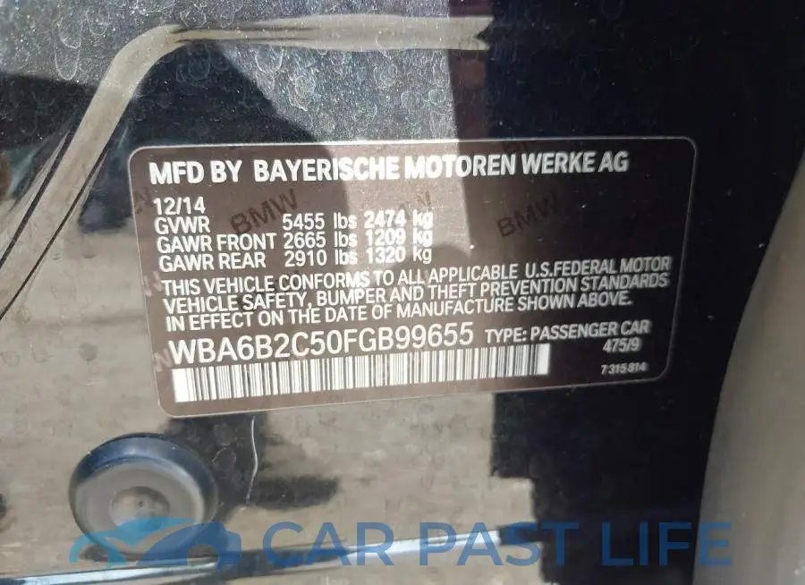 WBA6B2C50FGB99655# 9