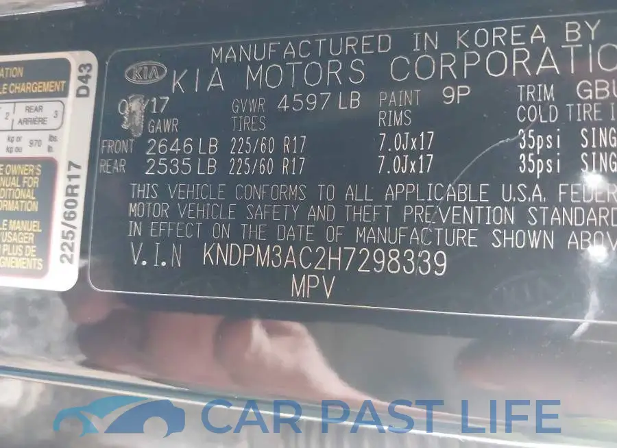 KNDPM3AC2H7298339# 9