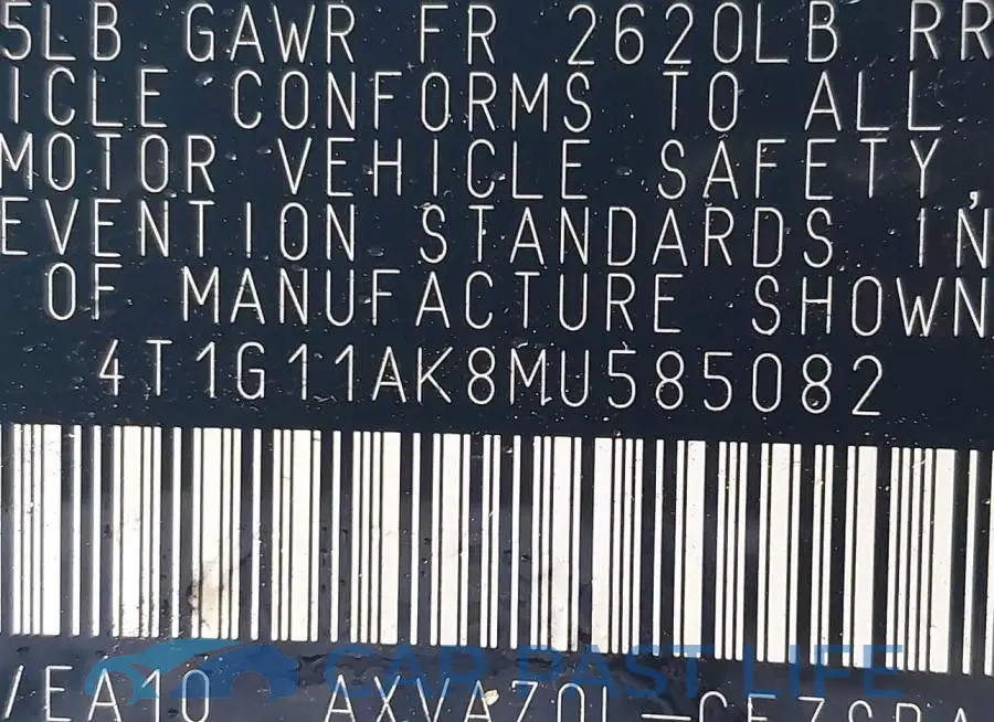 4T1G11AK8MU585082# 9
