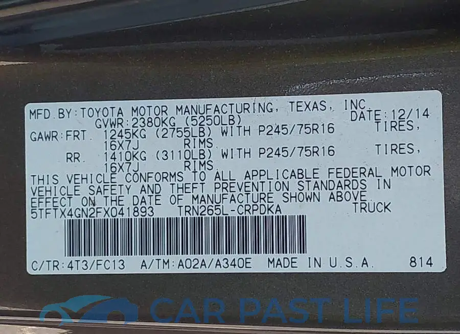 5TFTX4GN2FX041893# 9