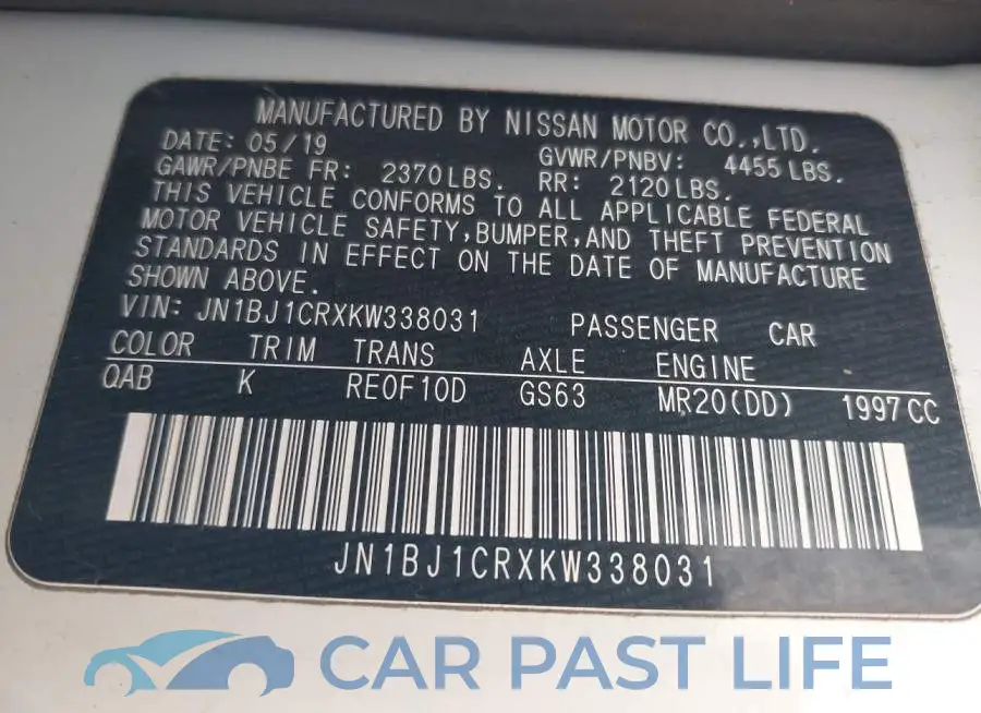 JN1BJ1CRXKW338031# 9