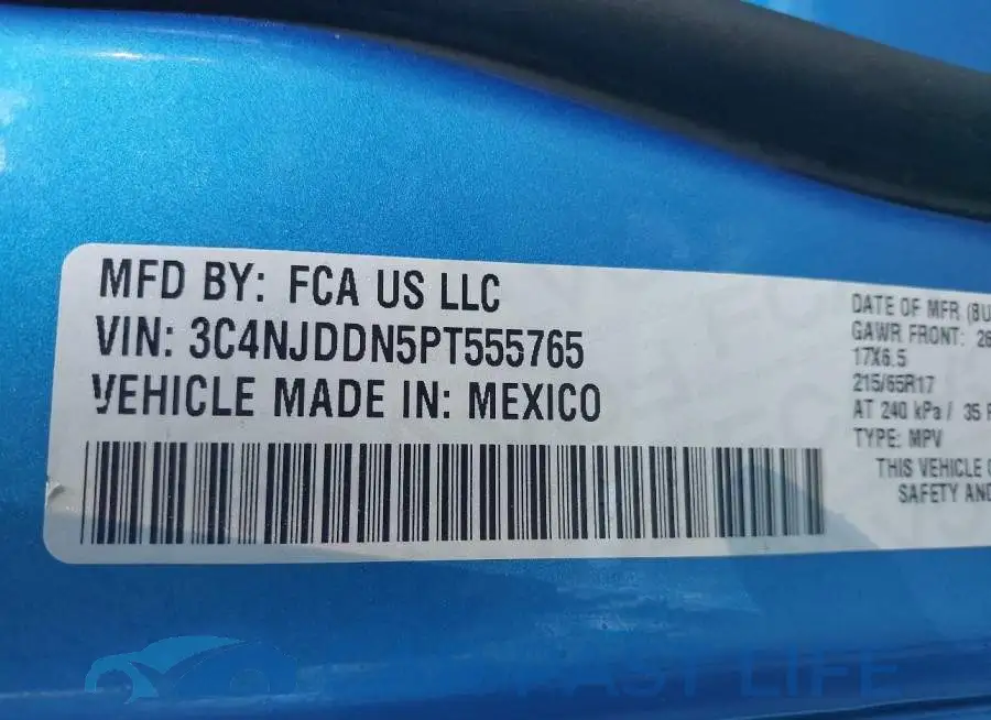 3C4NJDDN5PT555765# 9