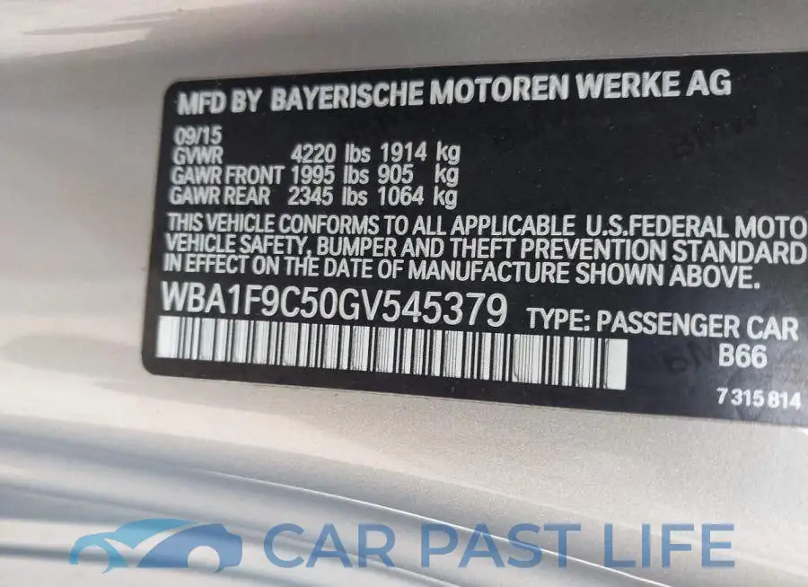 WBA1F9C50GV545379# 9